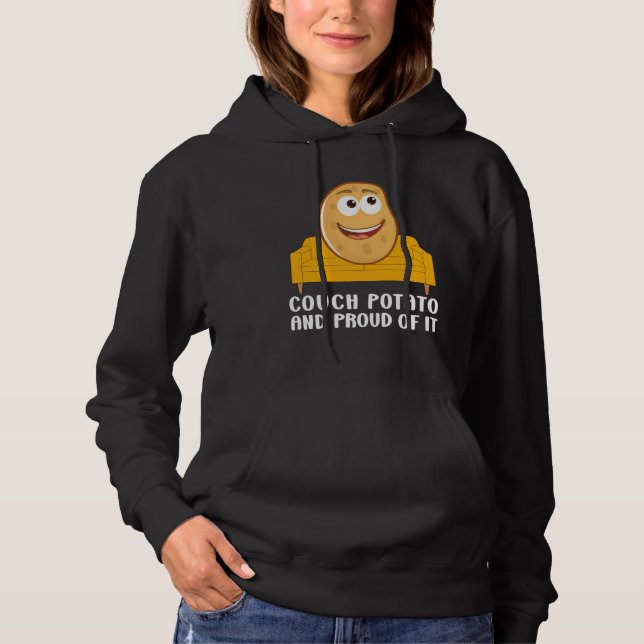 Couch Potato And Proud Of It TV Addicts Fun Sarcas Hoodie (Vorderseite)