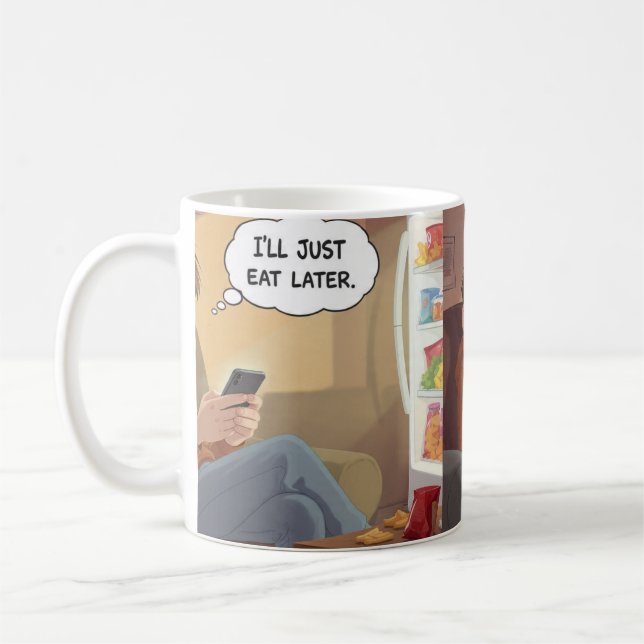 Couch Potato & Snacks – Lustige Erkennbare Tasse (Links)