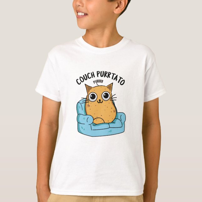 Couch Purrtato Funny Potato Puff T-Shirt (Vorderseite)
