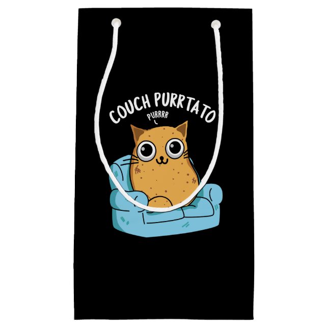 Couch Purrtato Funny Potato Pun Dark BG Kleine Geschenktüte (Vorderseite)