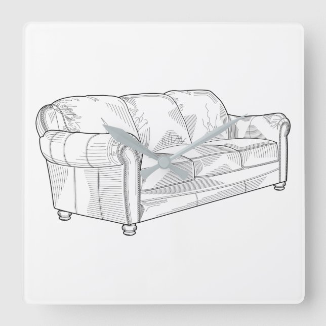 Couch Quadratische Wanduhr (Vorderseite)