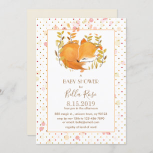 Couchage Fox Cub Baby Douche Invitations