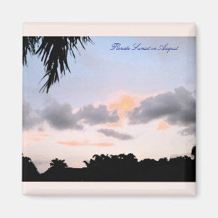 Couché de soleil en Floride en août aimant carré