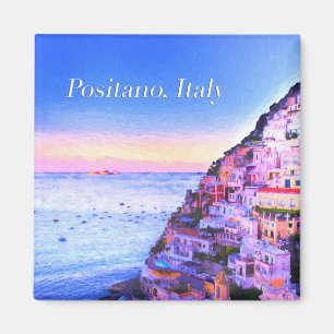 Coucher de soleil à Positano, Italie Magnet