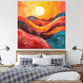 Coucher de soleil Abstrait - Impression d'art Wavy