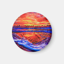 Coucher de soleil au bord de la mer - Magnet - Art
