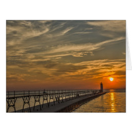 Coucher de soleil au phare de Manistee North Pierh