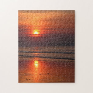 Coucher de soleil au Puzzle de la mer d'Irlande