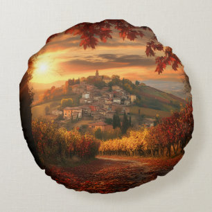 Coucher de soleil au vignoble doré – Coussin d'acc