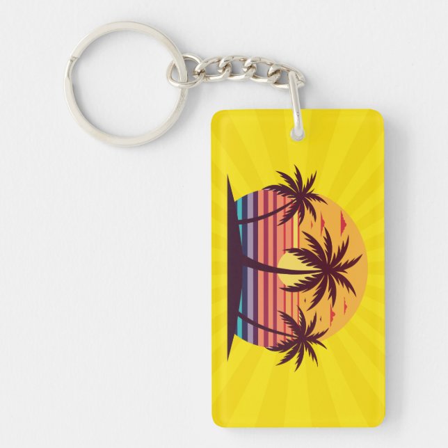 Coucher de soleil avec palmiers Vector (Devant)