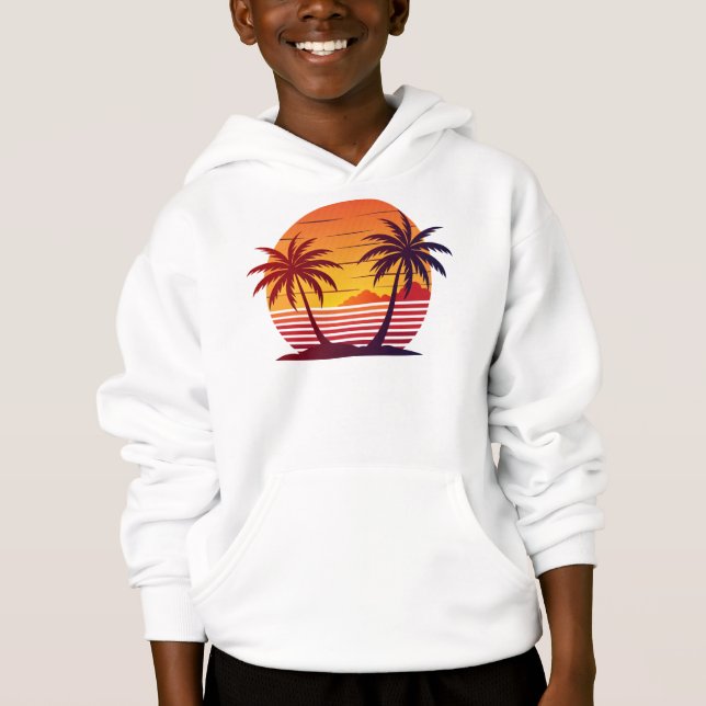Coucher de soleil avec palmiers Vector  (Devant)
