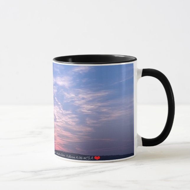 Coucher de soleil avec texte - tasse 325 ml (Droite)