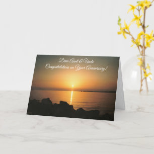 Coucher de soleil Carte personnalisée Tante Oncle 