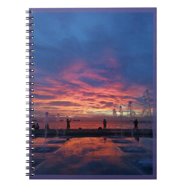 "Coucher de soleil dans le port" Carnet photo spir (Devant)