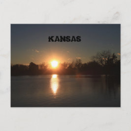 Coucher de soleil de Kansas avec une carte POST de