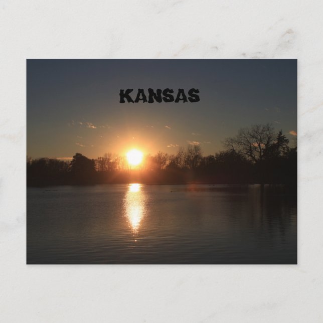 Coucher de soleil de Kansas avec une carte POST de (Devant)
