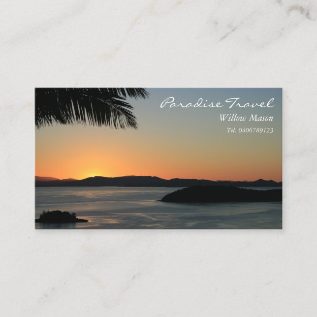 Coucher de soleil de palme, Carte de visite de voy (Devant)
