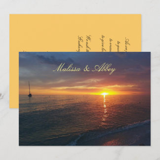 Coucher de soleil d'été, Faire-part de mariage tro