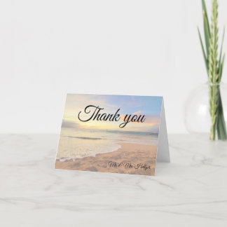 Coucher de soleil d'Hawaï sur le Merci de mariage