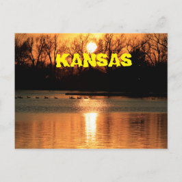 Coucher de soleil du Kansas avec carte POST de réf