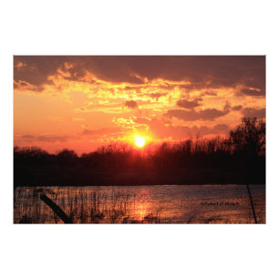 Coucher de soleil du Kansas avec reflet photo élar