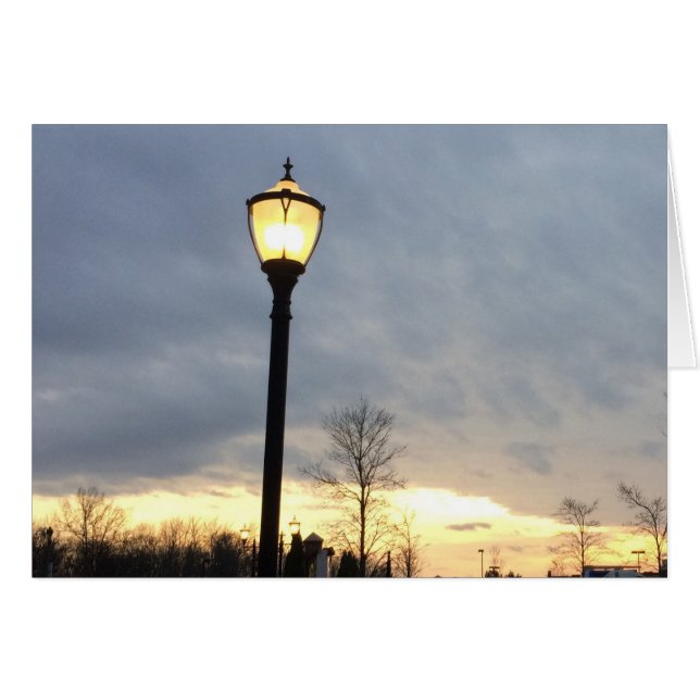 Coucher de soleil et lumière, carte (Devant horizontal)