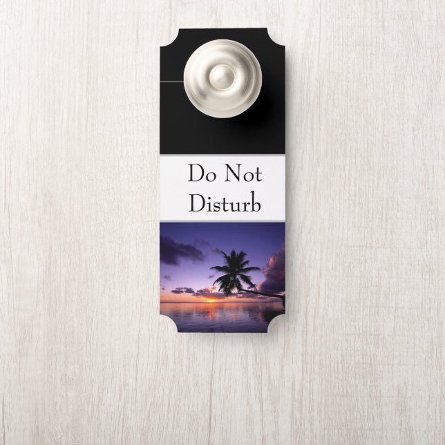 Coucher de soleil hawaïen Affichette de porte (Sur le bouton)