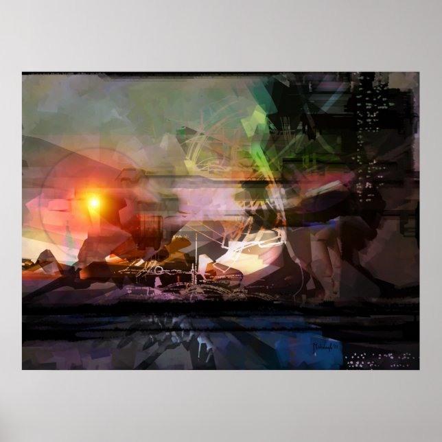 Coucher de soleil - impression abstraite (Devant)