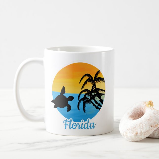 Coucher de soleil mignon en Floride Mug café (Avec donut)