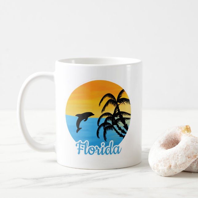 Coucher de soleil mignon en Floride Mug café (Avec donut)