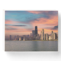 Coucher de soleil profond sur Chicago