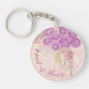 Coucher de soleil rose Bouquet en voile noeud papi