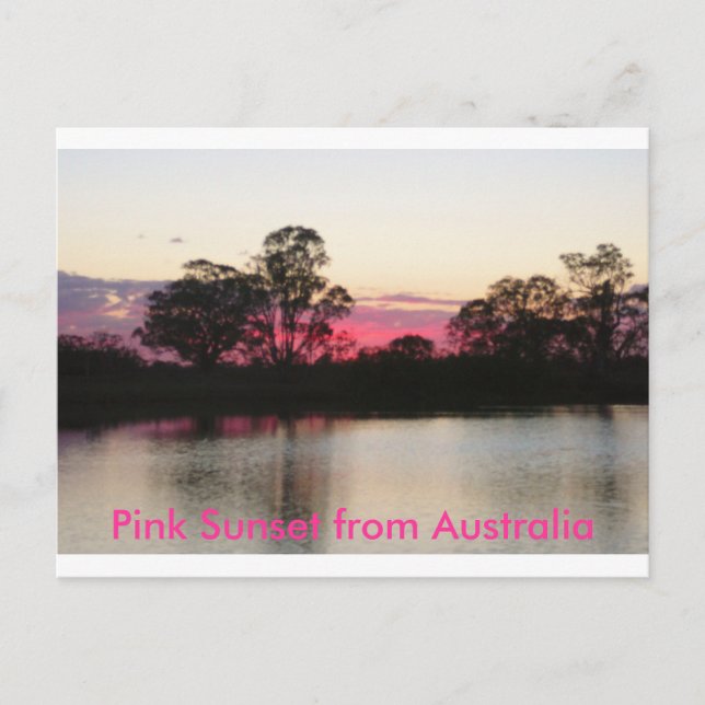 Coucher de soleil rose de l'Australie Carte postal (Devant)