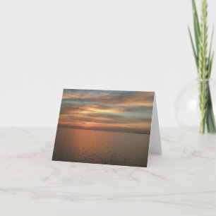 Coucher de soleil sur la carte de note océan