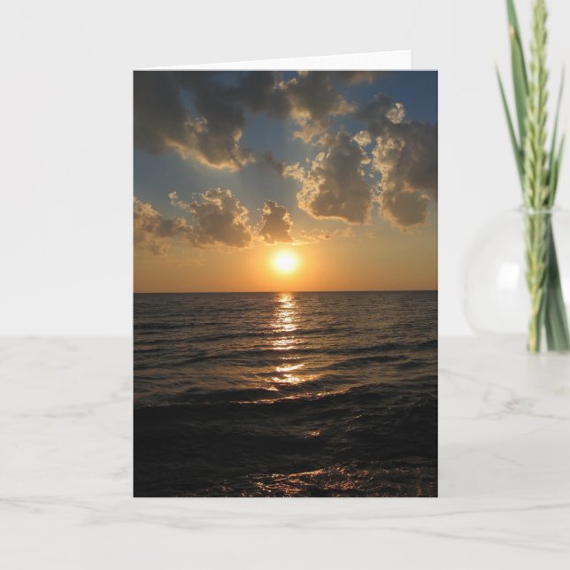 Coucher de soleil sur la carte de voeux Lake Super (Devant)