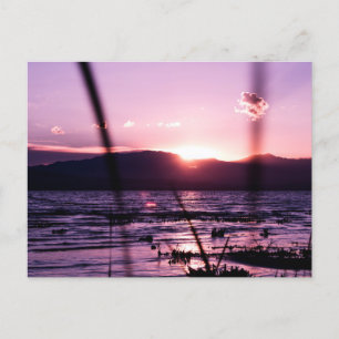 Coucher de soleil sur la carte postale du lac Utah