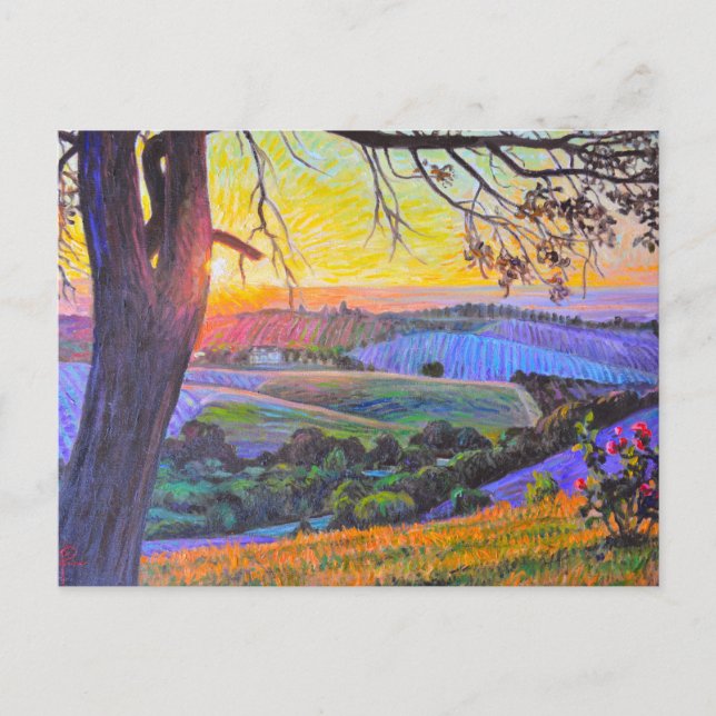 Coucher de soleil sur la carte postale Peachy Cany (Devant)