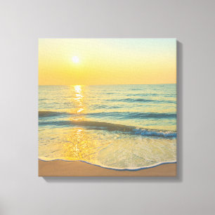 Coucher de soleil sur la toile de plage Imprimer