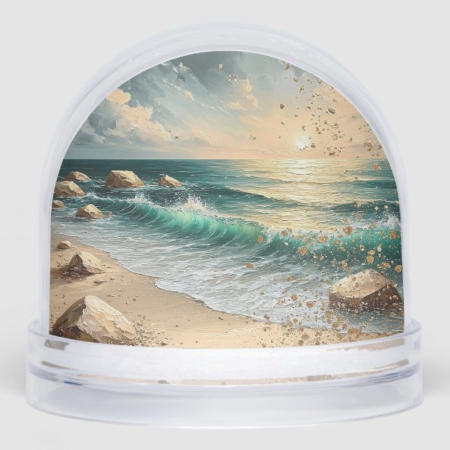 Coucher de soleil sur les vagues océaniques et le  (Avant)