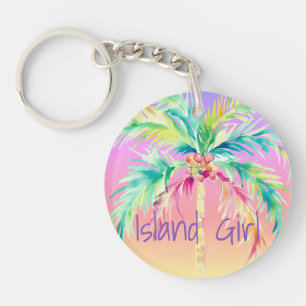 Coucher de soleil tropical Palm Tree Island Girl