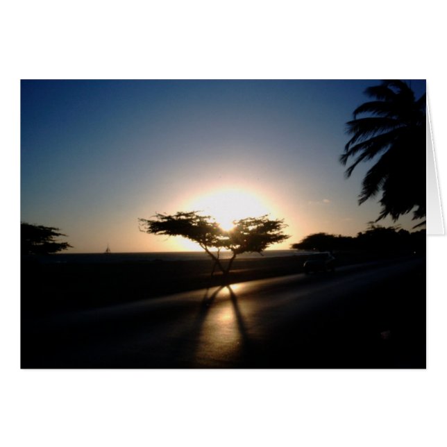 Coucher du soleil dans Aruba (Devant horizontal)