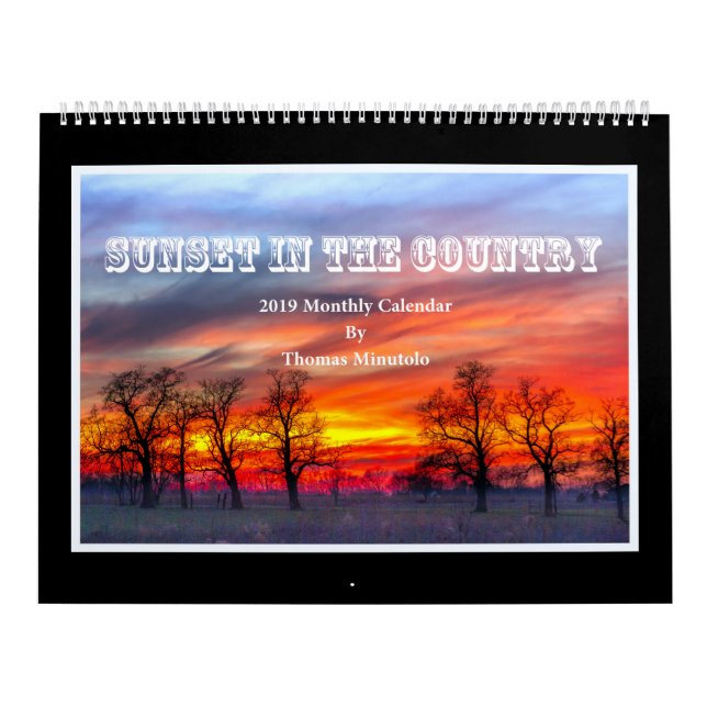 Coucher du soleil dans le calendrier du pays 2019 (Protection)