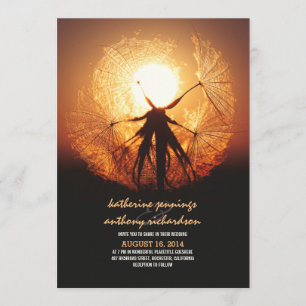 Coucher du soleil dans les invitations rustiques