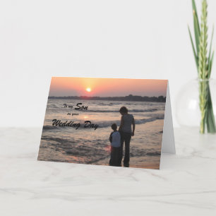 Coucher du soleil de carte de jour du mariage de