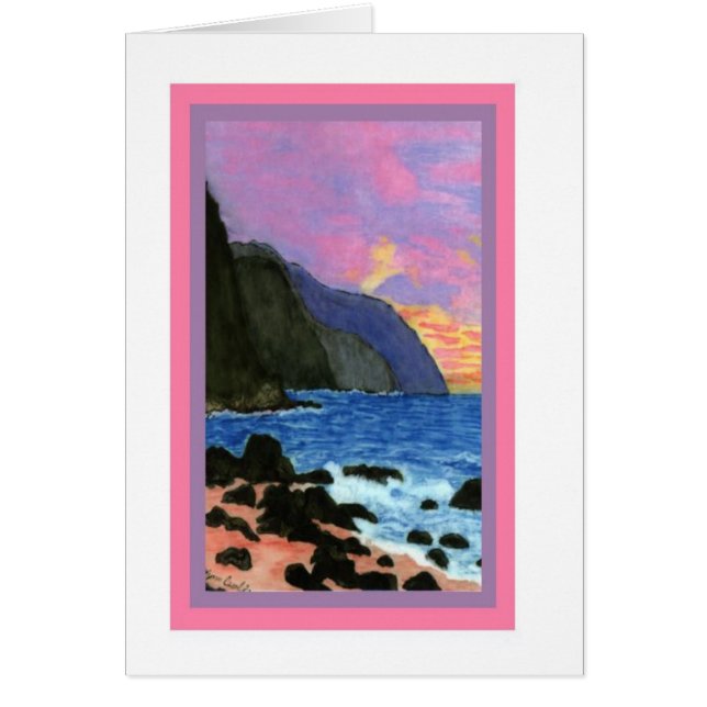 Coucher du soleil de Carte-NaPali, Kauai, Hawaï (Devant)
