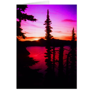 Coucher du soleil de lac crater