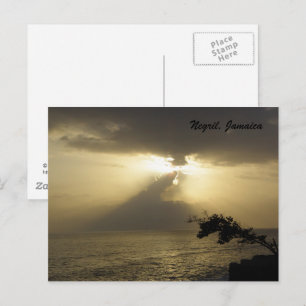 coucher du soleil : Negril, Carte postale Jamaïque