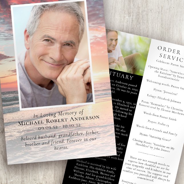 Coucher du soleil | Programme d'ordre funéraire (Créateur téléchargé)