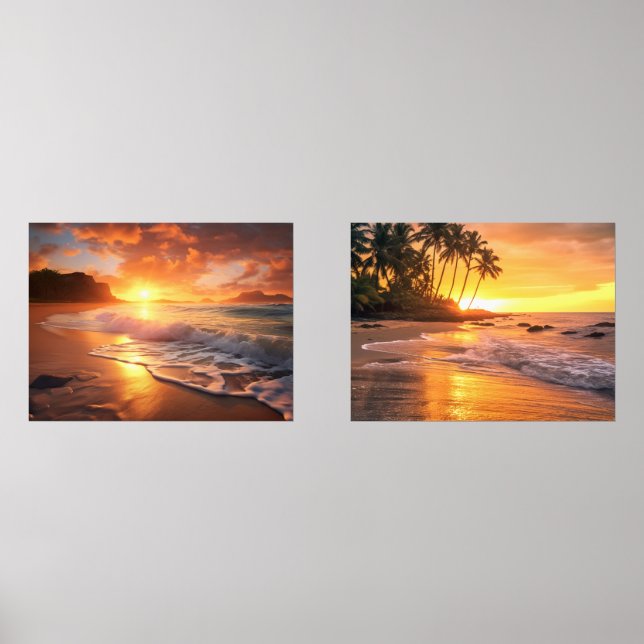 Couchers de soleil de plage tropicaux (Recto)
