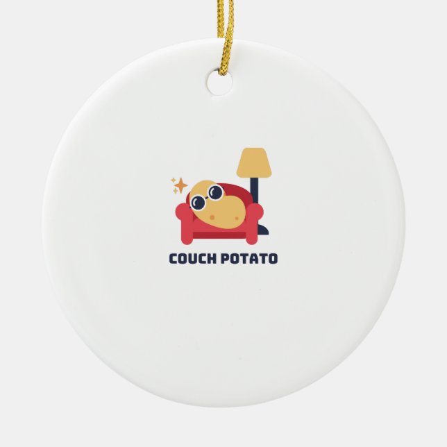 Couchkartoffel Keramik Ornament (Vorne)